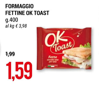 Hardis FORMAGGIO FETTINE OK TOAST g.400 offerta