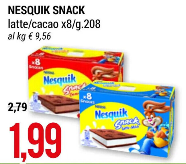 Hardis NESQUIK SNACK latte/cacao x8/g.208 offerta