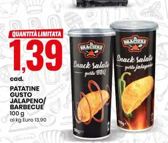 Eurospin IL BRACIERE PATATINE GUSTO JALAPENO BARBECUE 100 g offerta