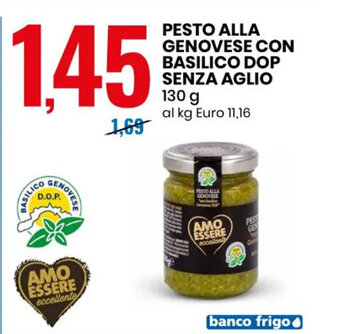 PESTO ALLA GENOVESE CON BASILICO DOP SENZA AGLIO 130 g