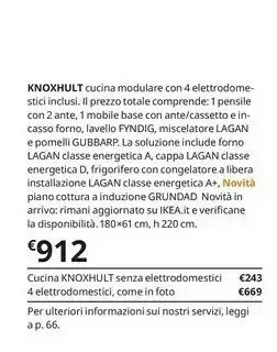 IKEA Knoxhult Cucina Modulare Con 4 Efettrodomestici Inclusi offerta