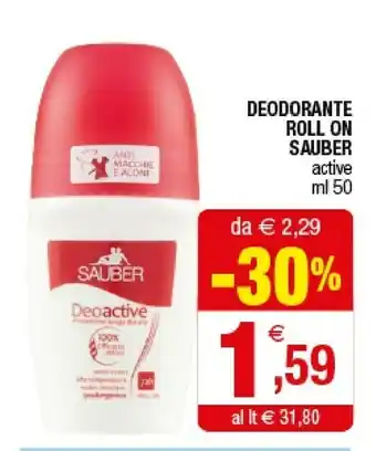 Iperal Sauber Deodorante Roll On offerta
