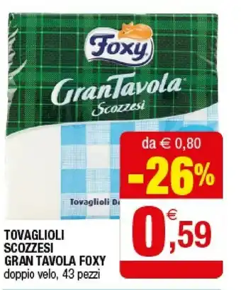 Iperal Foxy Tovaglioli Scozzesi offerta