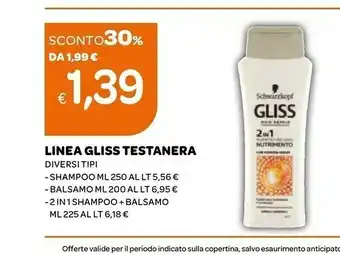 Ekom Schwarzkopf Linea Gliss Testanera Shampoo 2 In 1 offerta