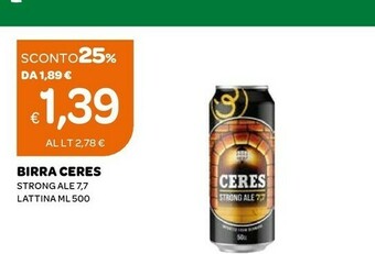 Ekom Ceres Birra Strong Ale offerta
