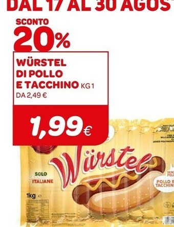 Ekom Wurstel Di Pollo E Tacchino offerta