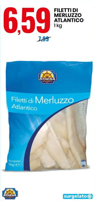 Eurospin ATHENA FILETTI DI MERLUZZO ATLANTICO 1 kg offerta