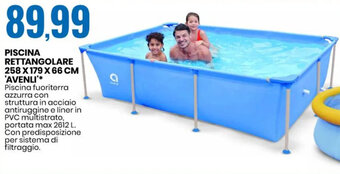 Eurospin PISCINA RETTANGOLARE 258 X 179 X 66 CM 'AVENLI' offerta