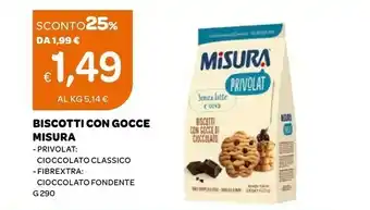 Ekom Misura Biscotti Con Gocce Di Cioccolato Privolat 290 G(ml) offerta