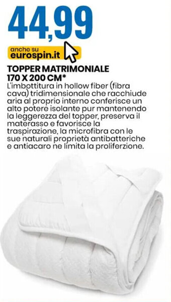 TOPPER MATRIMONIALE 170 X 200 CM