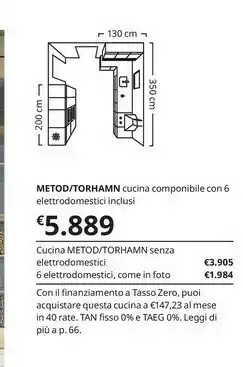 Metod/torhamn Cucina Componibile Con 6 Elettrodomestici Inclusi
