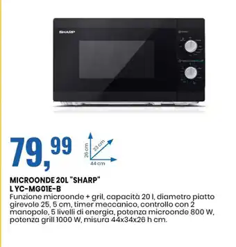 MICROONDE 20L "SHARP" LYC-MG01E-B