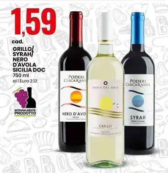 GRILLO/ SYRAH NERO D'AVOLA SICILIA DOC 750 ml