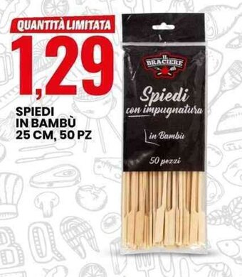 Eurospin SPIEDI IN BAMBU 25 CM, 50 PZ offerta