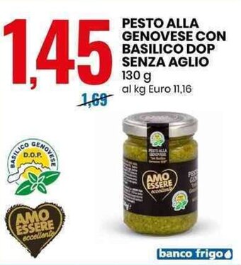 PESTO ALLA GENOVESE CON BASILICO DOP SENZA AGLIO 130 g