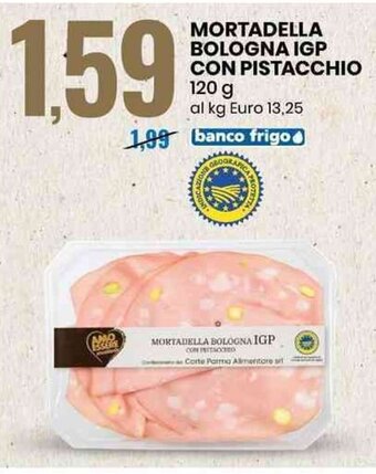 Eurospin MORTADELLA BOLOGNA IGP CON PISTACCHIO 120 g offerta
