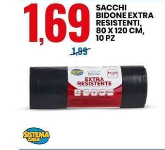 SACCHI BIDONE EXTRA RESISTENTI, 80 X 120 CM, 10 PZ