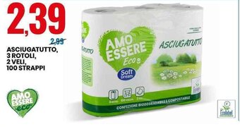 ASCIUGATUTTO, 3 ROTOLI, 2 VELI, 100 STRAPPI