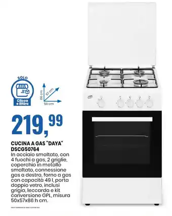 CUCINA A GAS "DAYA" DSCG50764