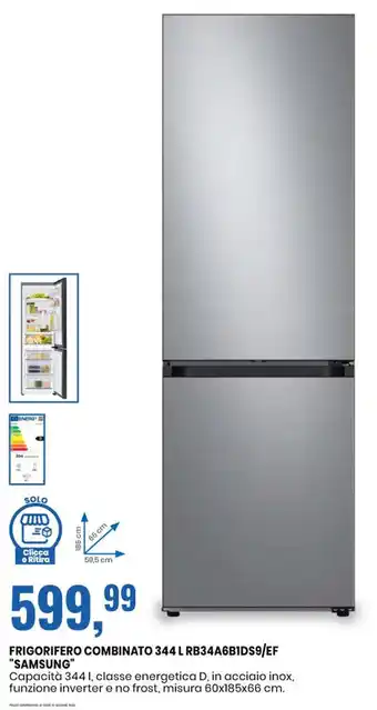 Eurospin FRIGORIFERO COMBINATO 344 L RB34A6B1DS9/EF "SAMSUNG" offerta