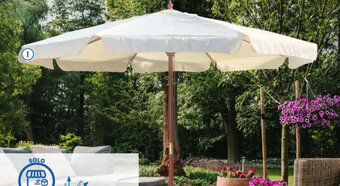 Eurospin OMBRELLONE TONDO IN LEGNO E POLIESTERE 3X3 M offerta