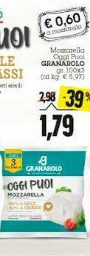 Emi Supermercati Granarolo Oggi Puoi Mozzarella 300 G(ml) offerta