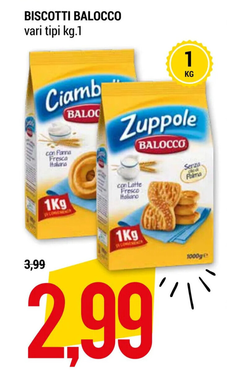 Hardis BISCOTTI BALOCCO vari tipi kg.1 offerta