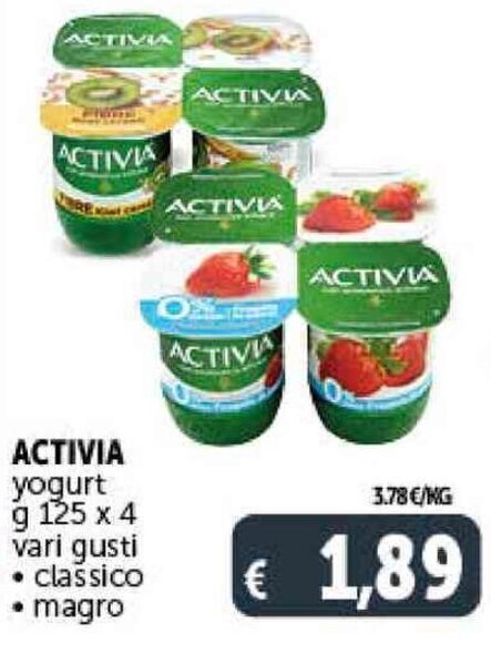 Deco Supermercati ACTIVIA yogurt g 125 x 4 offerta