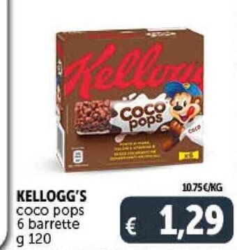 Deco Supermercati KELLOGG'S coco pops 6 barrette g 120 offerta