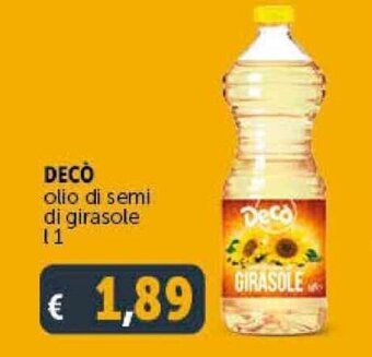 Deco Supermercati DECÒ olio di semi di girasole L1 offerta