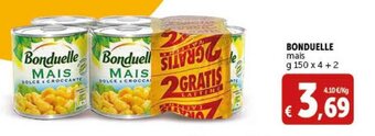 Deco Supermercati BONDUELLE mais g 150 x 4 + 2 offerta