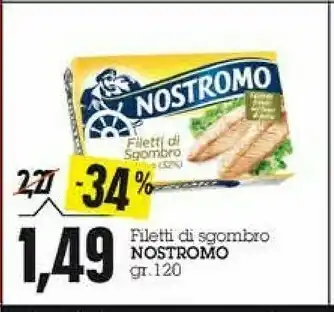 Emi Supermercati Nostromo Nostromo - Filetti di Sgombro al Naturale 120 g(ml) offerta