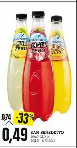 Emi Supermercati San Benedetto Ginger Zero 750 G(ml) offerta