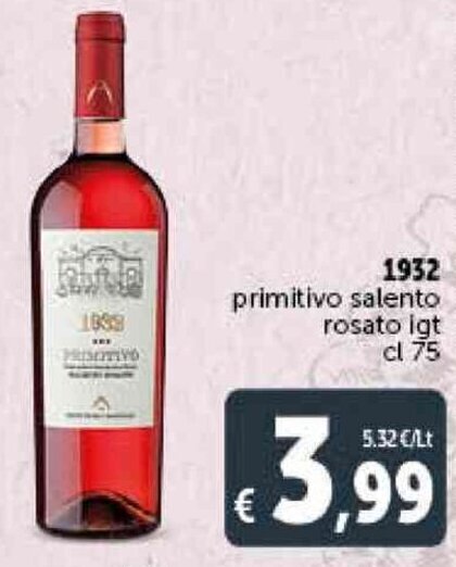 Deco Supermercati 1932 primitivo salento rosato igt cl 75 offerta