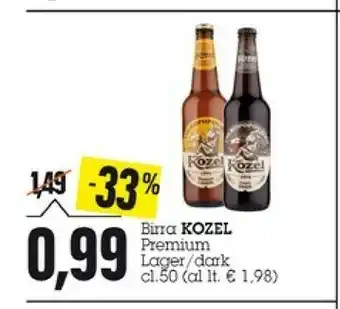 Emi Supermercati Kozel Birra Premium Lager/ Dark offerta