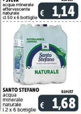 Deco Supermercati SANTO STEFANO acqua minerale naturale 12 x 6 bottiglie offerta