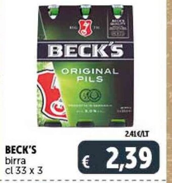 Deco Supermercati BECK'S birra cl 33 x 3 offerta