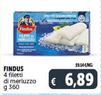FINDUS 4 filetti di merluzzo g 360