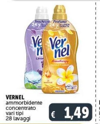 VERNEL ammorbidente concentrato vari tipi 28 lavaggi