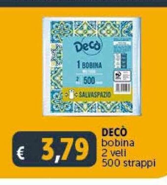 DECÒ bobina 2 veli 500 strappi