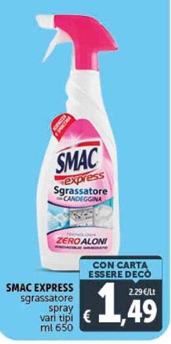 SMAC EXPRESS sgrassatore spray vari tipi ml 650