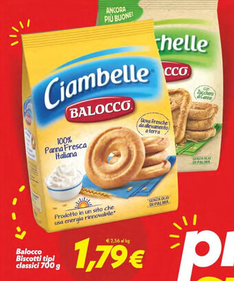 Iper Super Conveniente BALOCCO Biscotti tipi classici 700 g offerta