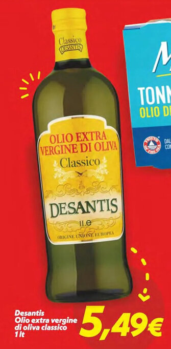 Iper Super Conveniente Desantis Olio extra vergine di oliva classico 1 lt offerta