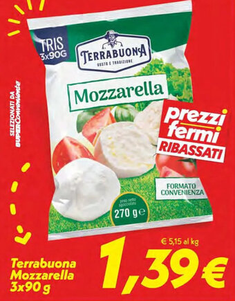 Iper Super Conveniente Terrabuona Mozzarella 3x90 g offerta