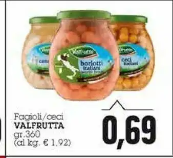 Emi Supermercati Valfrutta Fagioli Borlotti Di Giornata 360 G(ml) offerta