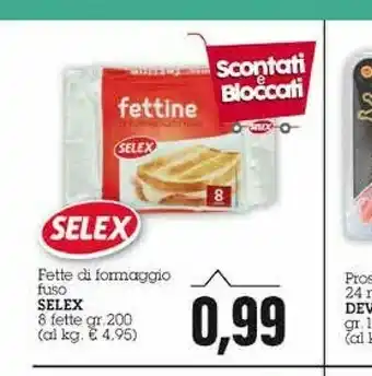 Emi Supermercati Selex Fettine Di Formaggio Fuso 200 G(ml) offerta