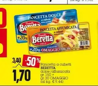 Emi Supermercati Beretta Pancetta A Cubetti Dolce/ Affumicata offerta