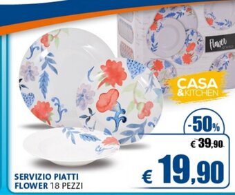 SERVIZIO PIATTI FLOWER 18 PEZZI