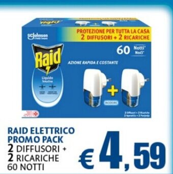 RAID ELETTRICO PROMO PACK 2 DIFFUSORI + 2 RICARICHE 60 NOTTI
