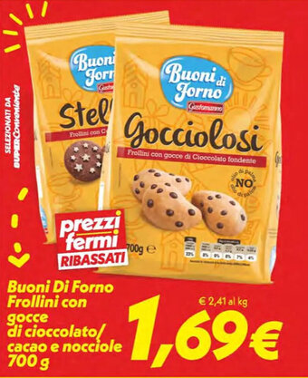 Buoni Di Forno Frollini con gocce di cioccolato/ cacao e nocciole 700 g